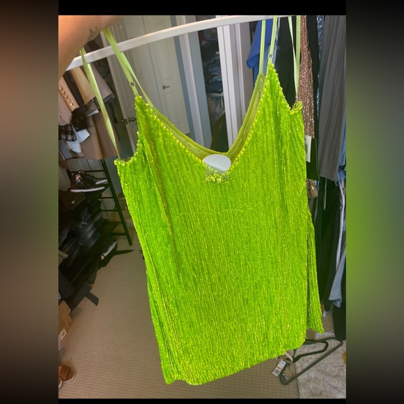 RETROFÊTE
Claire neon sequined chiffon mini dress - Picture 6 of 6